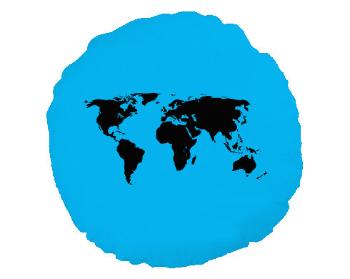 Kulatý polštář Mapa světa