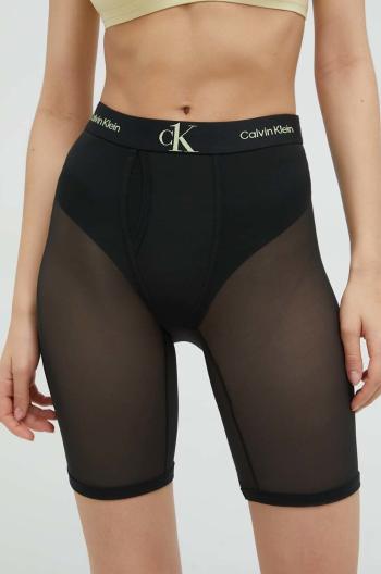Kraťasy Calvin Klein Underwear dámské, černá barva, s potiskem, high waist