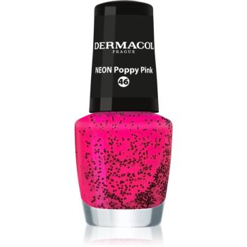 Dermacol Neon neonový lak na nehty odstín 46 Poppy Pink 5 ml