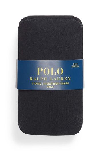 Dětské punčocháče Polo Ralph Lauren 2-pack černá barva