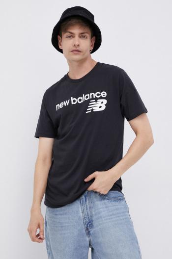Tričko New Balance MT03905BK pánské, černá barva, s potiskem