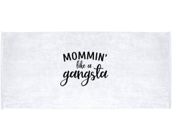 Celopotištěný sportovní ručník Mommin like a gangsta