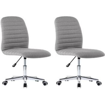 Jídelní židle 2 ks světle šedé textil (283599)