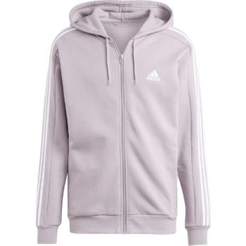 adidas ESSENTIALS FLEECE 3-STRIPES FULL-ZIP HOODIE Pánská mikina, růžová, velikost