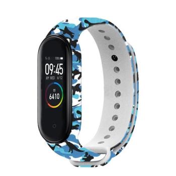 Rhinotech řemínek pro Xiaomi Mi Band 3 / 4 maskáčová modro-bílo-černá