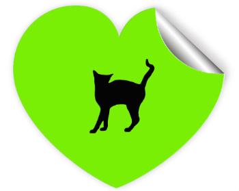 Samolepky srdce - 5 kusů Kočka - Líza