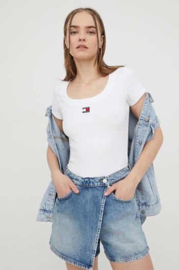 Tričko Tommy Jeans bílá barva, DW0DW17396