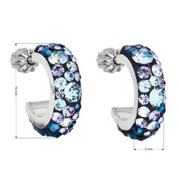 EVOLUTION GROUP CZ Stříbrné náušnice kruhy s krystaly Crystals from Swarovski®, Blue Style - 31118.3 Blue Style