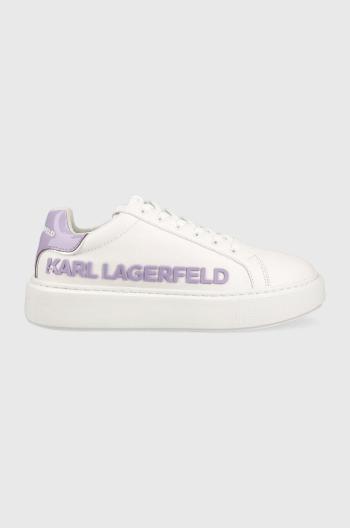 Kožené sneakers boty Karl Lagerfeld KL62210 MAXI KUP bílá barva