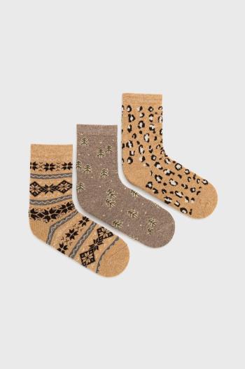 Ponožky Answear Lab (3-pak) dámské, béžová barva