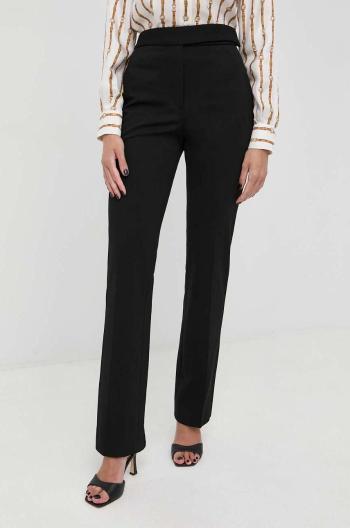 Kalhoty Victoria Beckham dámské, černá barva, jednoduché, high waist