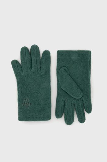 Dětské rukavice United Colors of Benetton zelená barva