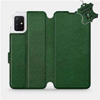 Flip pouzdro na mobil Samsung Galaxy A51 - Zelené - kožené -   Green Leather (5903516122677)