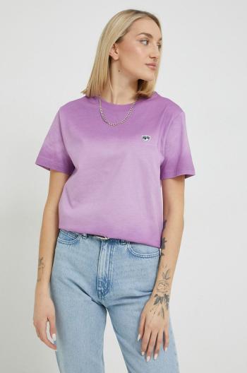 Bavlněné tričko Chiara Ferragni fialová barva