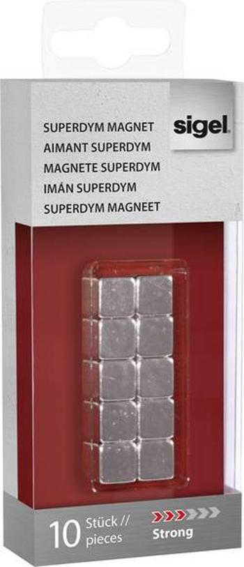 Sigel SuperDym C5 Strong Cube-Design, GL193 magnet, (š x v x h) 10 x 10 x 10 mm, krychle, stříbrná, 10 ks