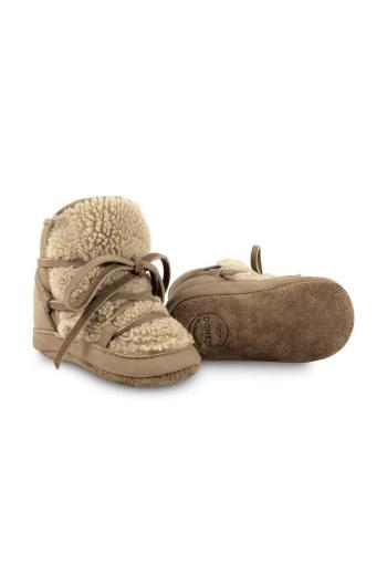 Dětské boty Donsje Cassi Booties béžová barva, 1021900