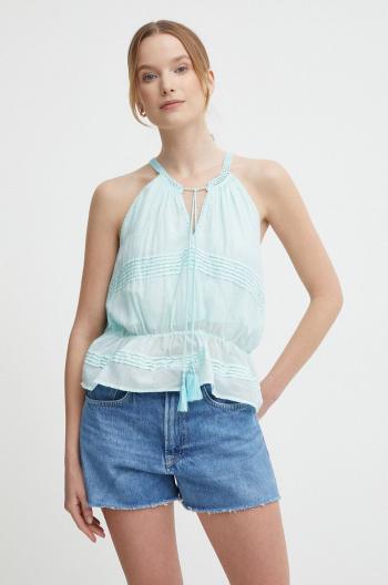 Halenka Pepe Jeans DAISY dámská, tyrkysová barva, hladká, PL304821