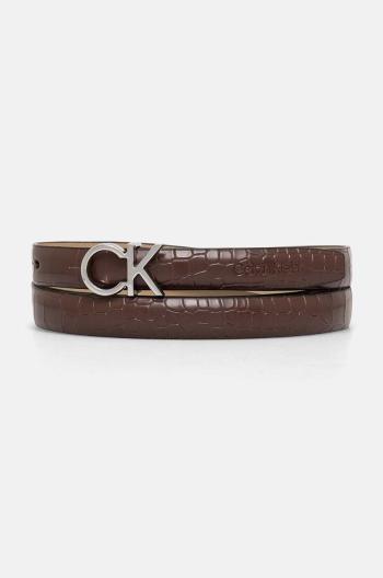 Pásek Calvin Klein dámský, hnědá barva, K60K612390