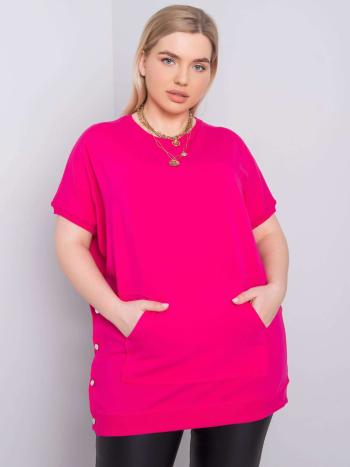 FUCHSIOVÉ TRIČKO S KLOKANÍ KAPSOU RV-BZ-6539.49P-FUCHSIA PINK Velikost: ONE SIZE