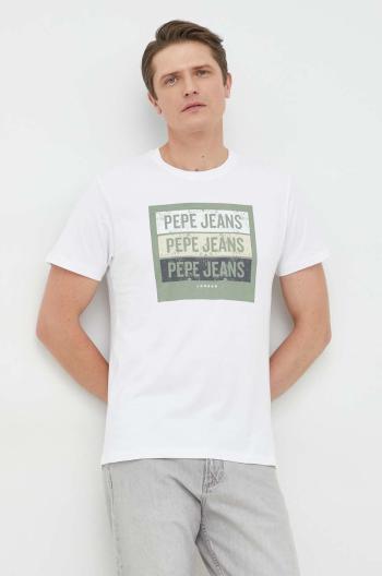 Bavlněné tričko Pepe Jeans Acee bílá barva, s potiskem
