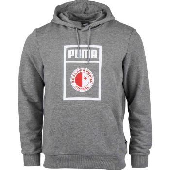 Puma SLAVIA PRAGUE GRAPHIC HOODY Pánská mikina, šedá, velikost XL