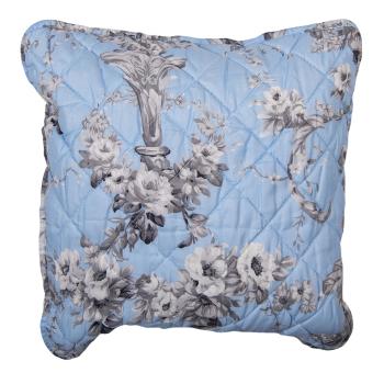 Modrý vintage povlak na polštář s květinami - 40*40 cm Q192.020