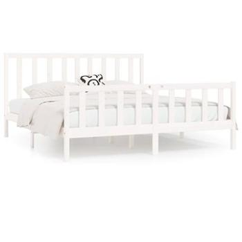 Rám postele bílý masivní dřevo 180 × 200 cm Super King, 3106849 (3106849)