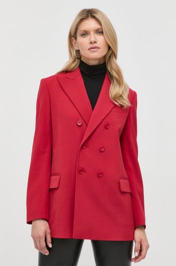 Blazer ze směsi vlny Red Valentino červená barva, dvouřadový