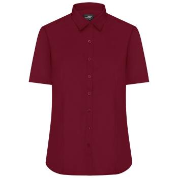 James & Nicholson Dámská košile s krátkým rukávem JN679 - Vínová | L