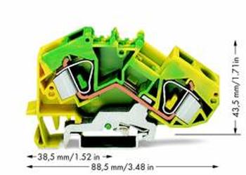 Svorka ochranného vodiče WAGO 783-607, osazení: Terre, pružinová svorka, 12 mm, zelená, žlutá, 25 ks
