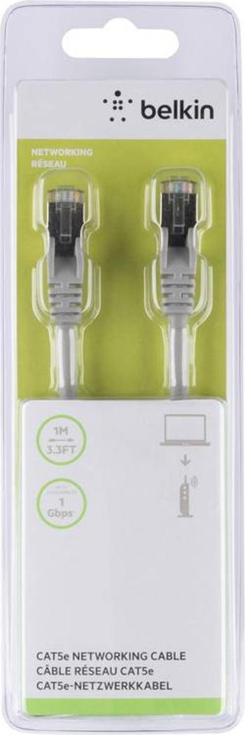 Síťový kabel RJ45 Belkin A3L793BT01M-H-S, CAT 5e, S/FTP, 1.00 m, šedá