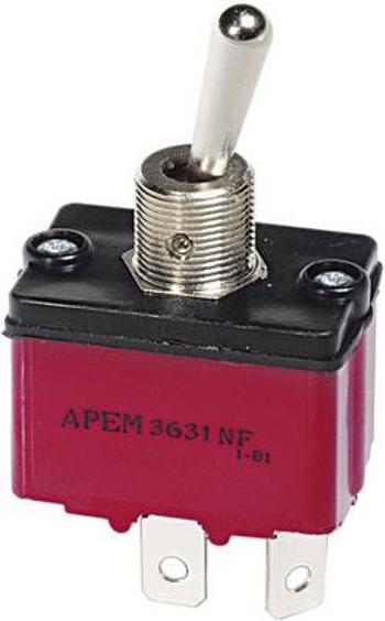 Izolovaný páčkový spínač APEM 3647NF/2, 250 V/AC, 6 A, 2x (zap)/vyp/(zap), 1 ks