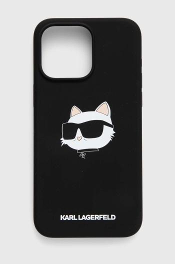 Obal na telefon Karl Lagerfeld iPhone 15 Pro Max 6.7 černá barva, KLHMP15XSCHPPLK