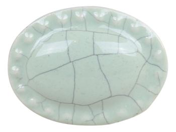 Zelená antik porcelánová úchytka s popraskáním Craez - 4*3 cm 39522-21