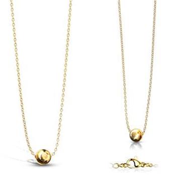 Šperky4U Zlacený ocelový náhrdelník s kuličkou - OPD0179-GD