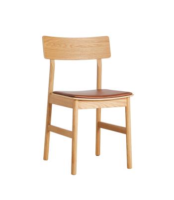 Jídelní židle "Pause 2.0", 8 variant - Woud Varianta: dub, olejovaný, kožené sedadlo - koňakové