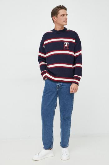 Vlněný svetr Tommy Hilfiger pánský, tmavomodrá barva,