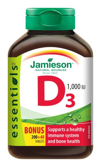 Jamieson Vitamín D3 1000 IU 240 tablet