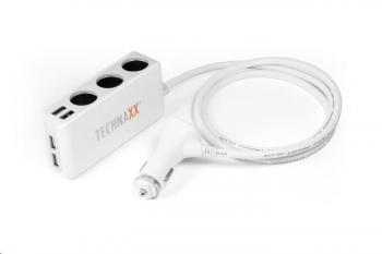 Technaxx nabíječka do auta, 4x USB port (2x 1A, 2x 2, 4A), 3x zásuvka 12 V