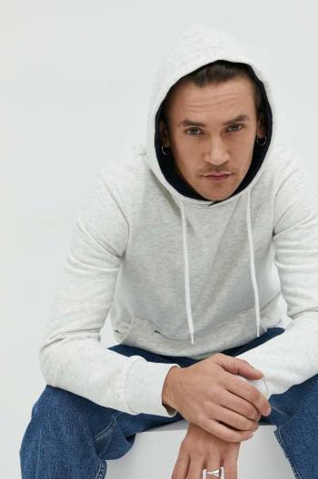 Mikina Jack & Jones pánská, šedá barva, s kapucí, melanžová