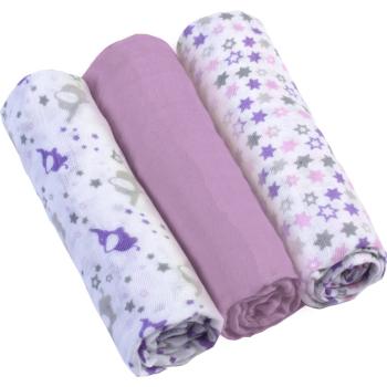 BabyOno Diaper Super Soft látkové pleny Violet 70 × 70 cm 3 ks