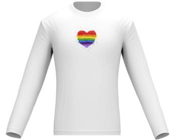 Pánské tričko dlouhý rukáv Rainbow heart
