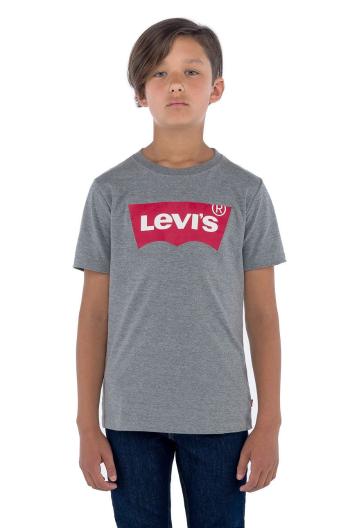 Dětské tričko Levi's šedá barva, s potiskem