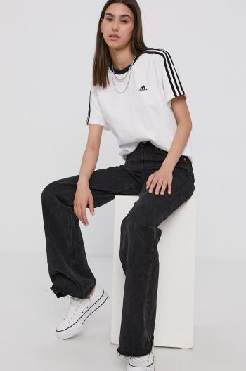 Bavlněné tričko adidas H10201 bílá barva