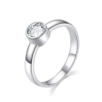 MOISS Půvabný stříbrný prsten s čirým zirkonem R00020 54 mm
