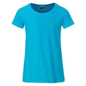 James & Nicholson Klasické dívčí tričko z biobavlny 8007G - Tyrkysová | XL