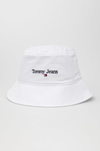 Bavlněná čepice Tommy Jeans bílá barva