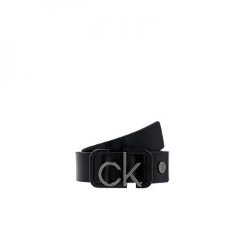 Calvin Klein Calvin Klein pánský černý opasek Signature Buckl Belt
