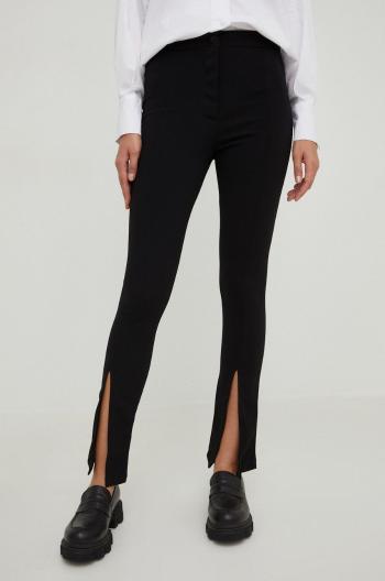 Kalhoty Answear Lab dámské, černá barva, přiléhavé, high waist