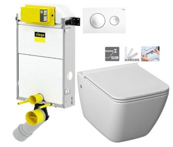 VIEGA Presvista modul PURE pro WC včetně tlačítka Style 20 bílé + WC JIKA PURE + SEDÁTKO SLOWCLOSE V771928 STYLE20BI PU2